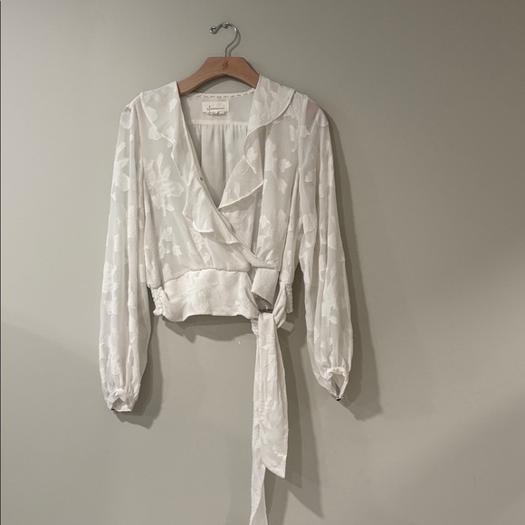 Anthropologie Milena Burnout Velvet Wrap Blouse - Picture 3 of 14